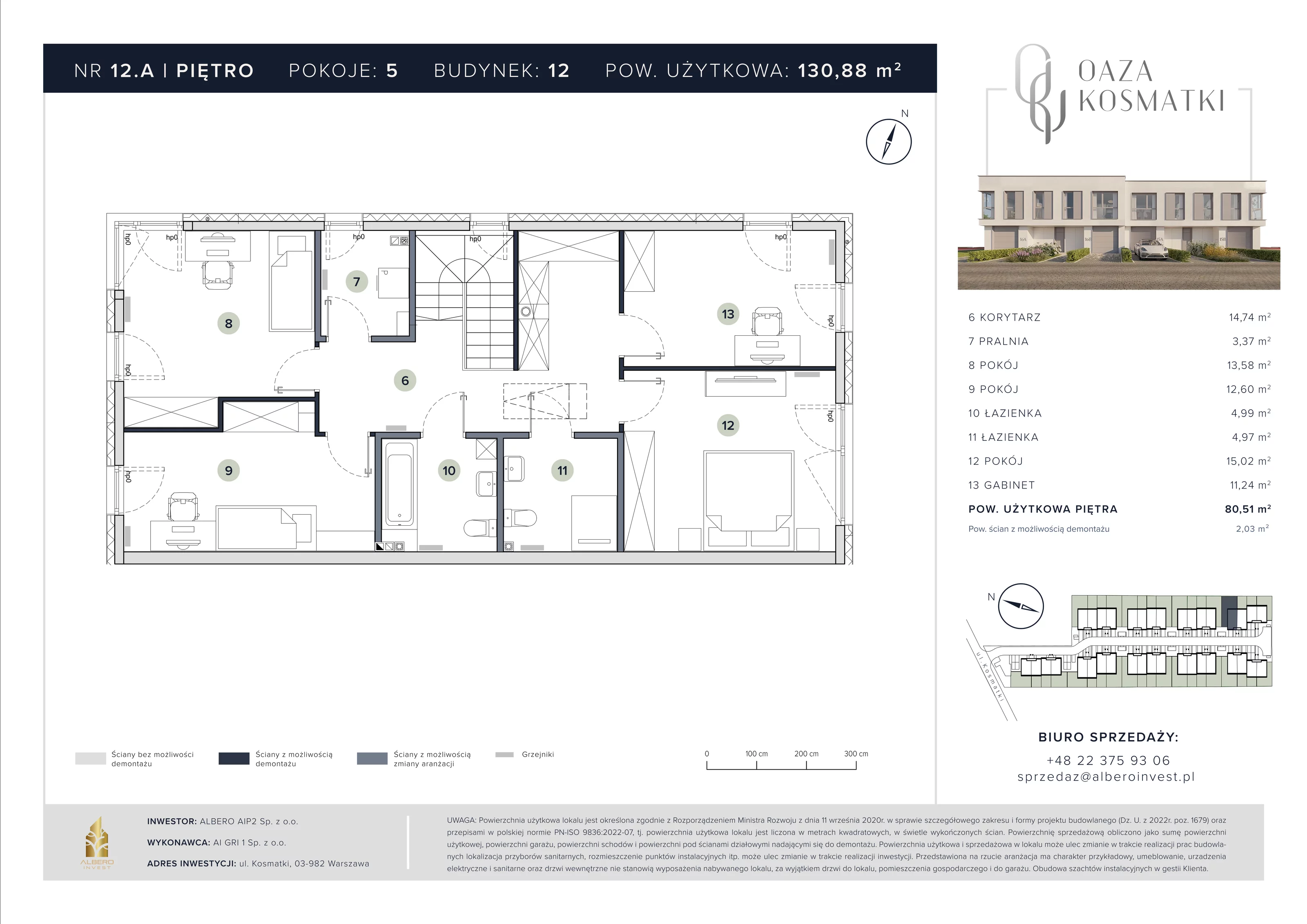 Dom 130,88 m², oferta nr 12.A, Oaza Kosmatki, Warszawa, Wawer, Gocław, ul. Kosmatki 32/34